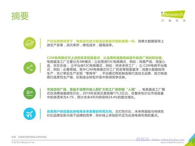 2019年中國制造業(yè)產(chǎn)業(yè)互聯(lián)網(wǎng)C2M電商行業(yè)研究報(bào)告 電子商務(wù)信息咨詢服務(wù)的賦能與洞察